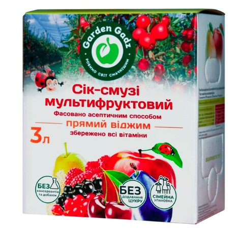 Сік-смузі Garden Gadz 3л мультифруктовий з м’якоттю